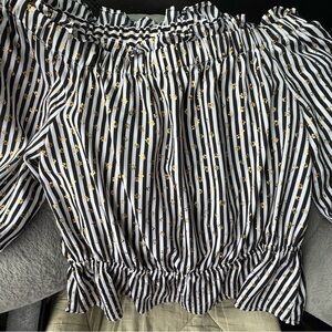 Striped Black and White Women's Top
